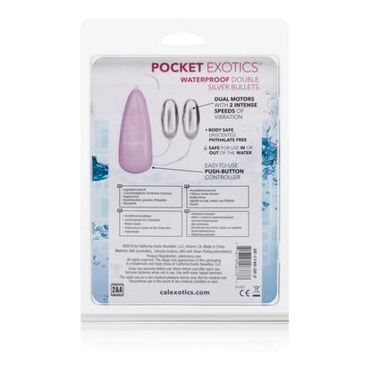 CalExotics Pocket Exotics Waterproof Double Silver Bullets – Pink