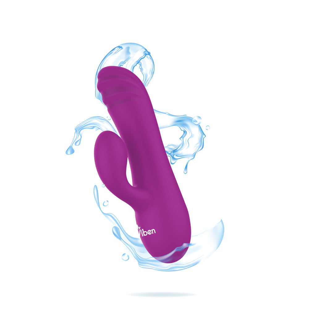 Viben Jolie Mini Pleasure Ridges Rabbit Vibe - Berry - G-Spot Vibrator