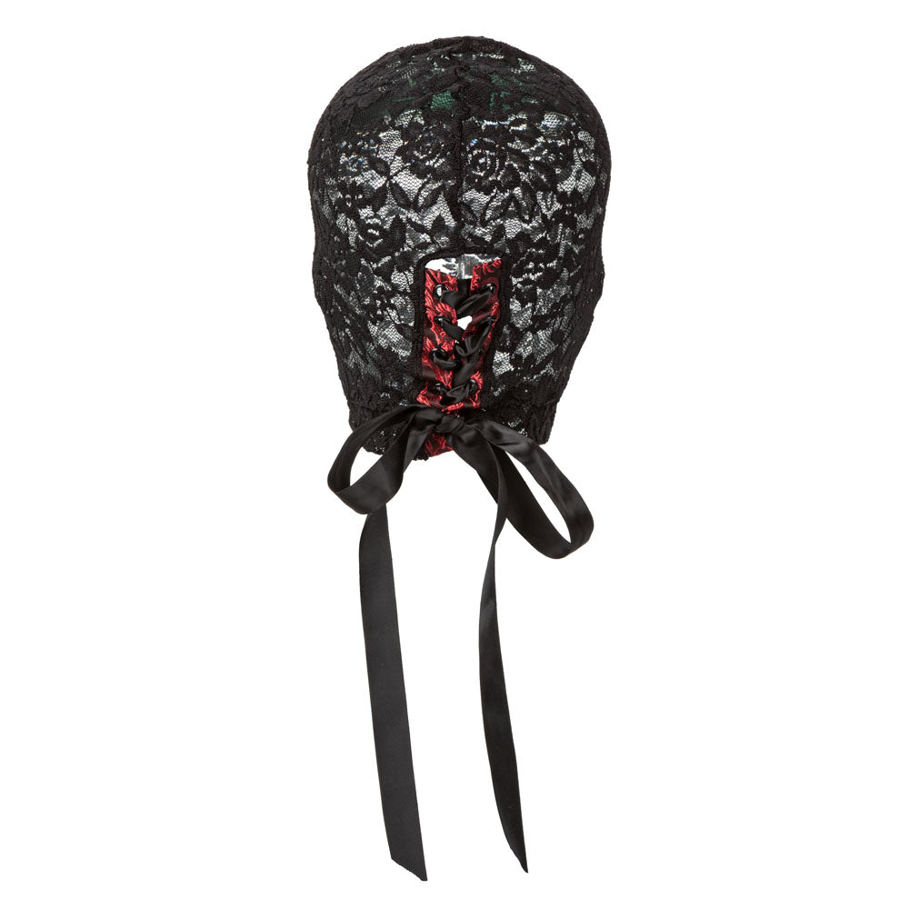 CalExotics Scandal Corset Lace Hood - Black Full-Face Lace Mask