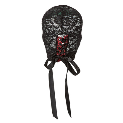 CalExotics Scandal Corset Lace Hood - Black Full-Face Lace Mask