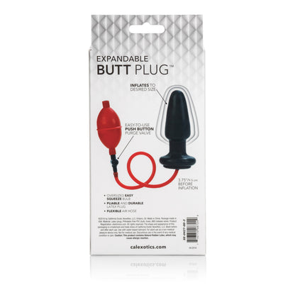 CalExotics Expandable Butt Plug with Push Button Purge Valve – Red
