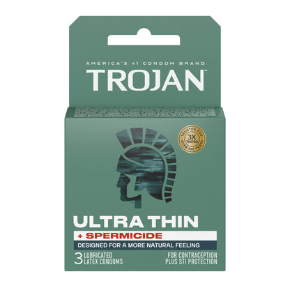 Trojan Ultra Thin Armor Condoms with Spermicidal Lubricant - 3 Pack