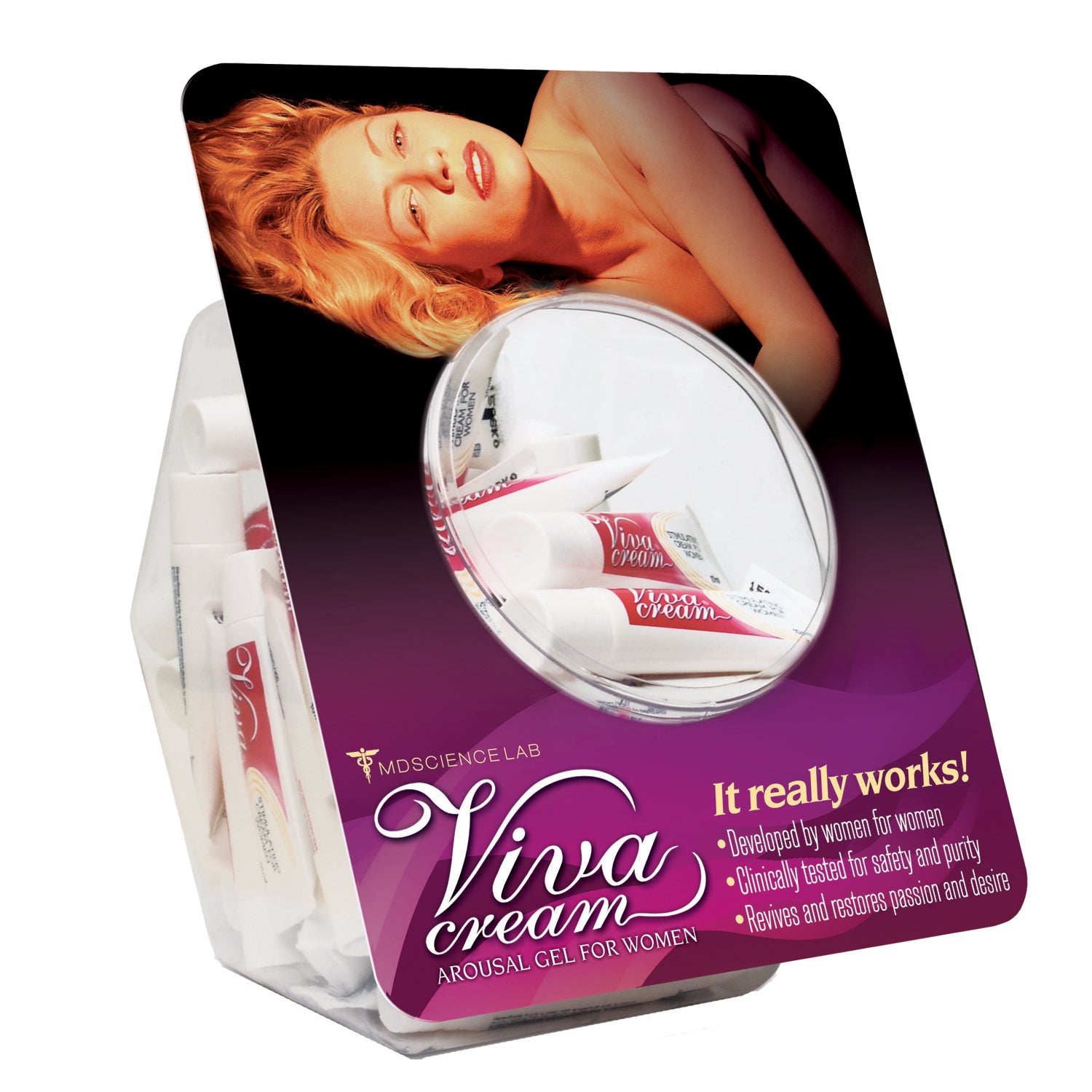 Viva Cream - 50 Count Bowl - Herbal Extract Gel for Women - Clear