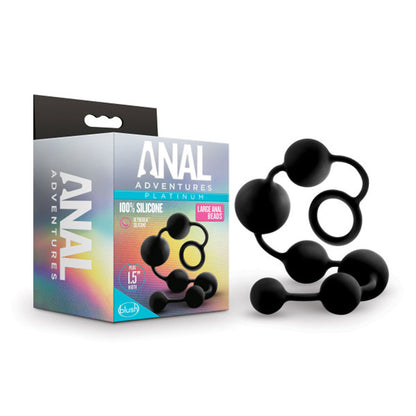 Anal Adventures Platinum Silicone Large Anal Beads – Black