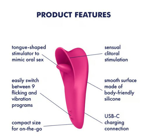 Satisfyer Tongue Master Vibrator – Pink – Multi-Function with Licking and Vibration Modes