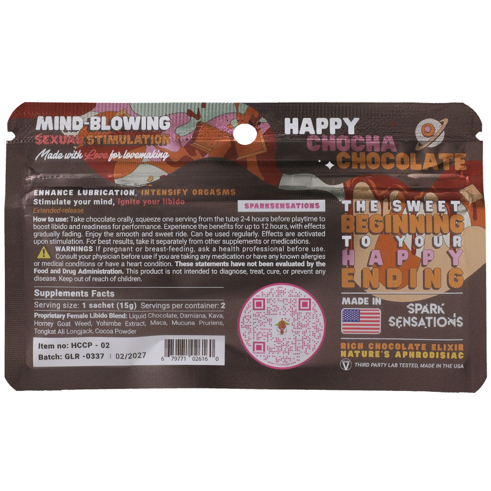 Happy Chocha Chocolate - High-Quality Liquid Arousal Chocolate - 12 Pack Display