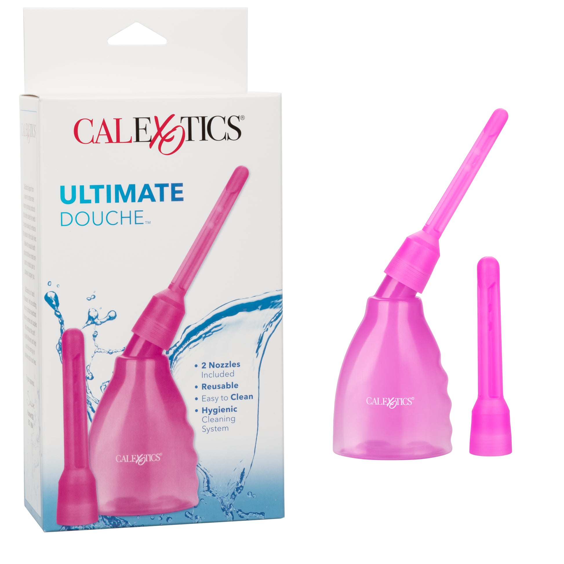 CalExotics Ultimate Douche System - Reusable with Interchangeable Nozzles - Purple
