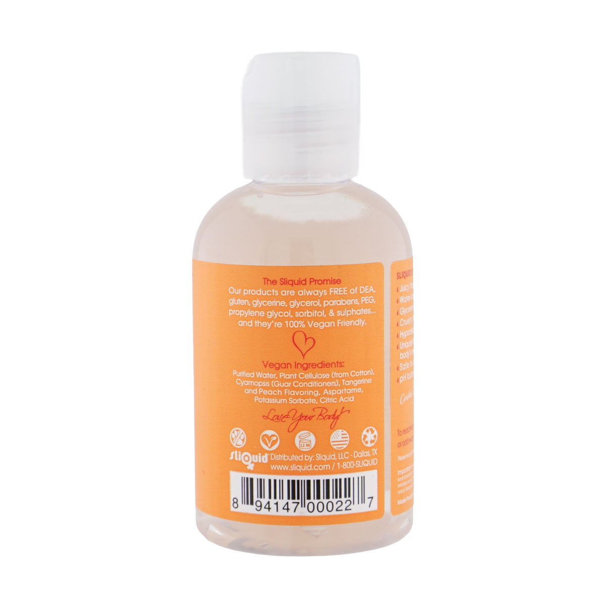 Sliquid Naturals Swirl Tangerine Peach Flavored Water-Based Lubricant – 4.2 Fl. Oz.