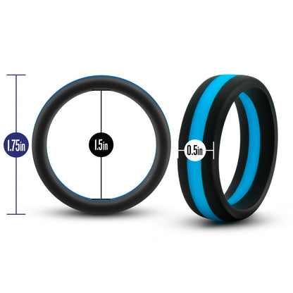 Blush Performance Silicone Go Pro Cock Ring – Black/Blue