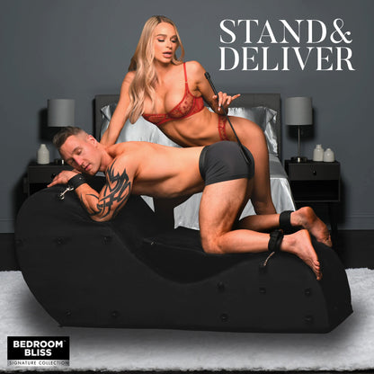 XR Brands Bondage Love Couch - Black - High-Density Foam with 26 Attachment Points