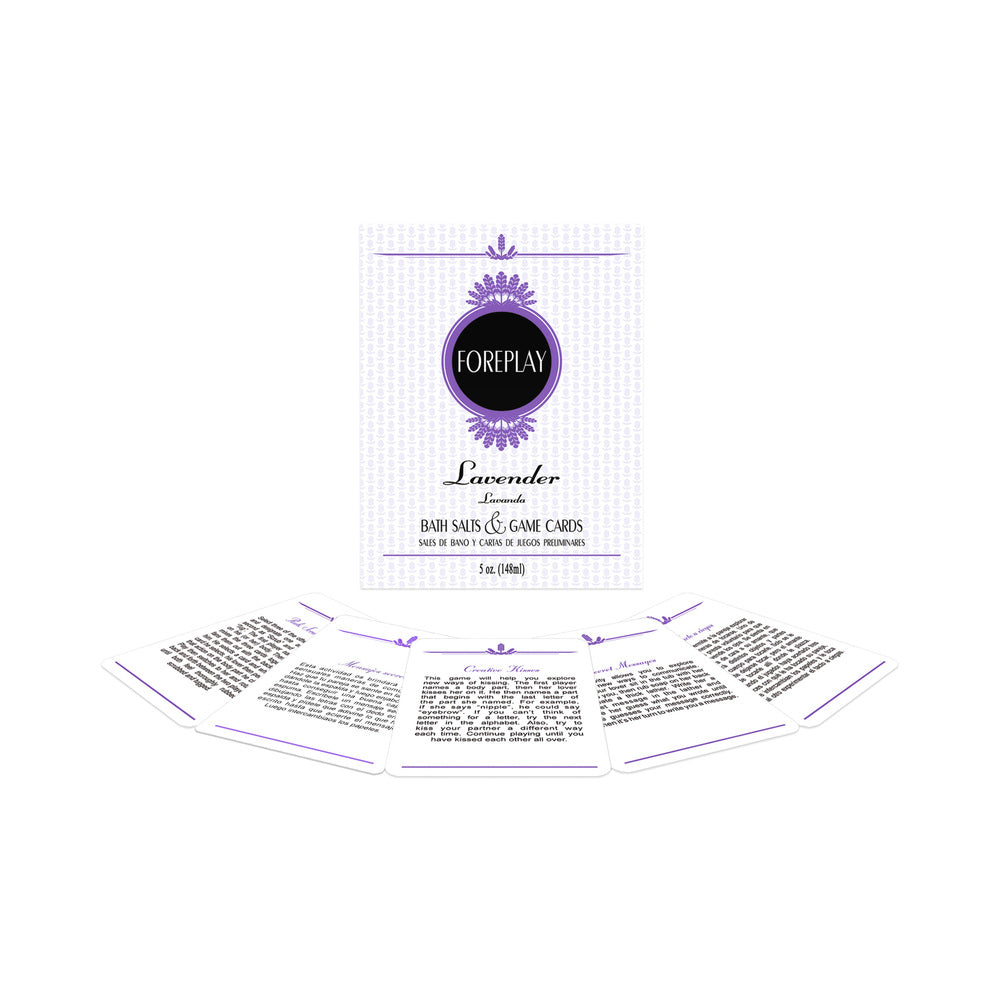 Kheper Games Foreplay Bath Set – Vanilla-Lavender Bath Salts with Activity Cards