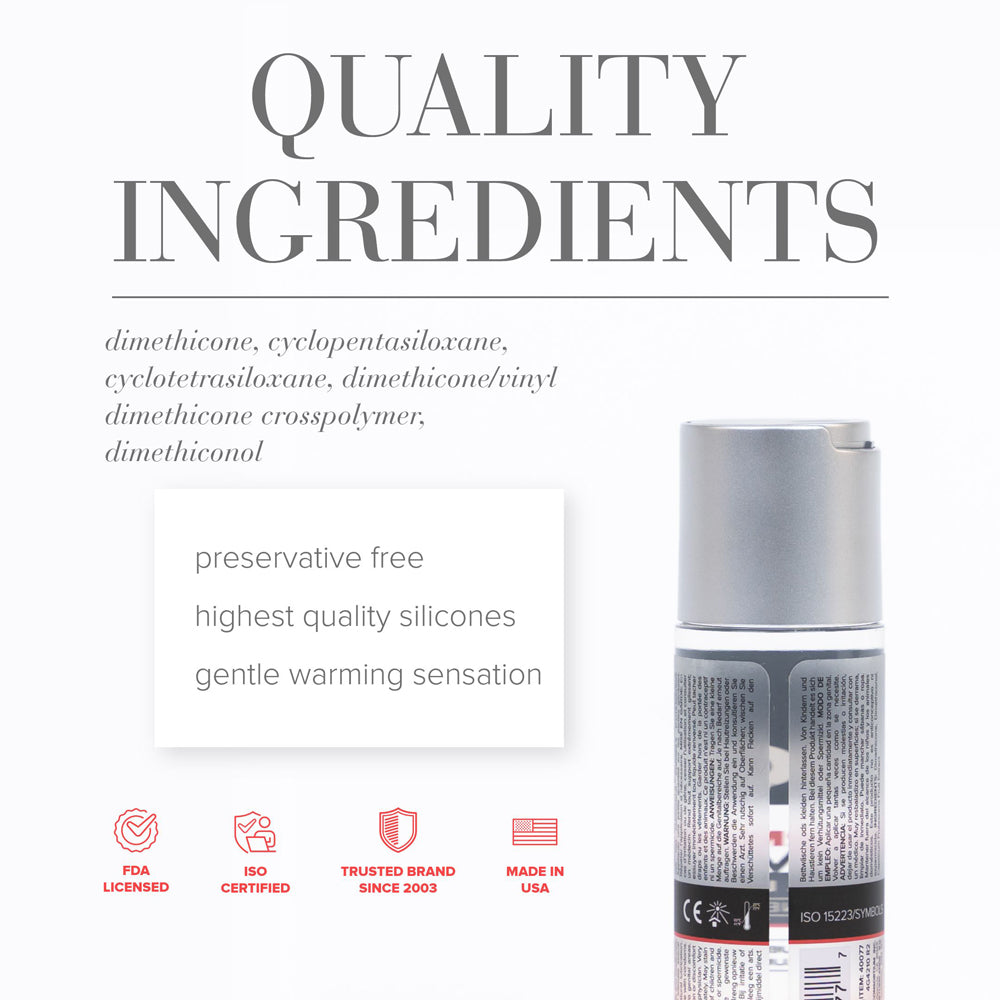 JO Premium Warming Silicone-Based Lubricant 2 oz – Clear