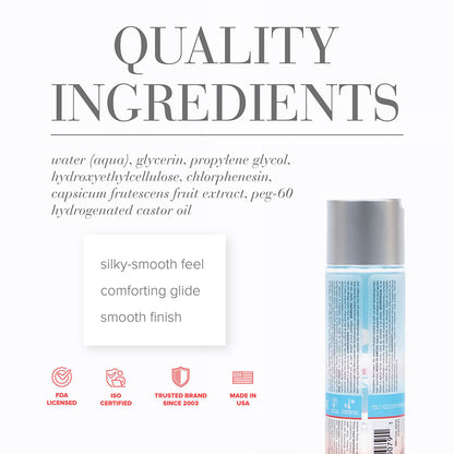 System JO H2O Warming Water-Based Lubricant 4 oz - Clear