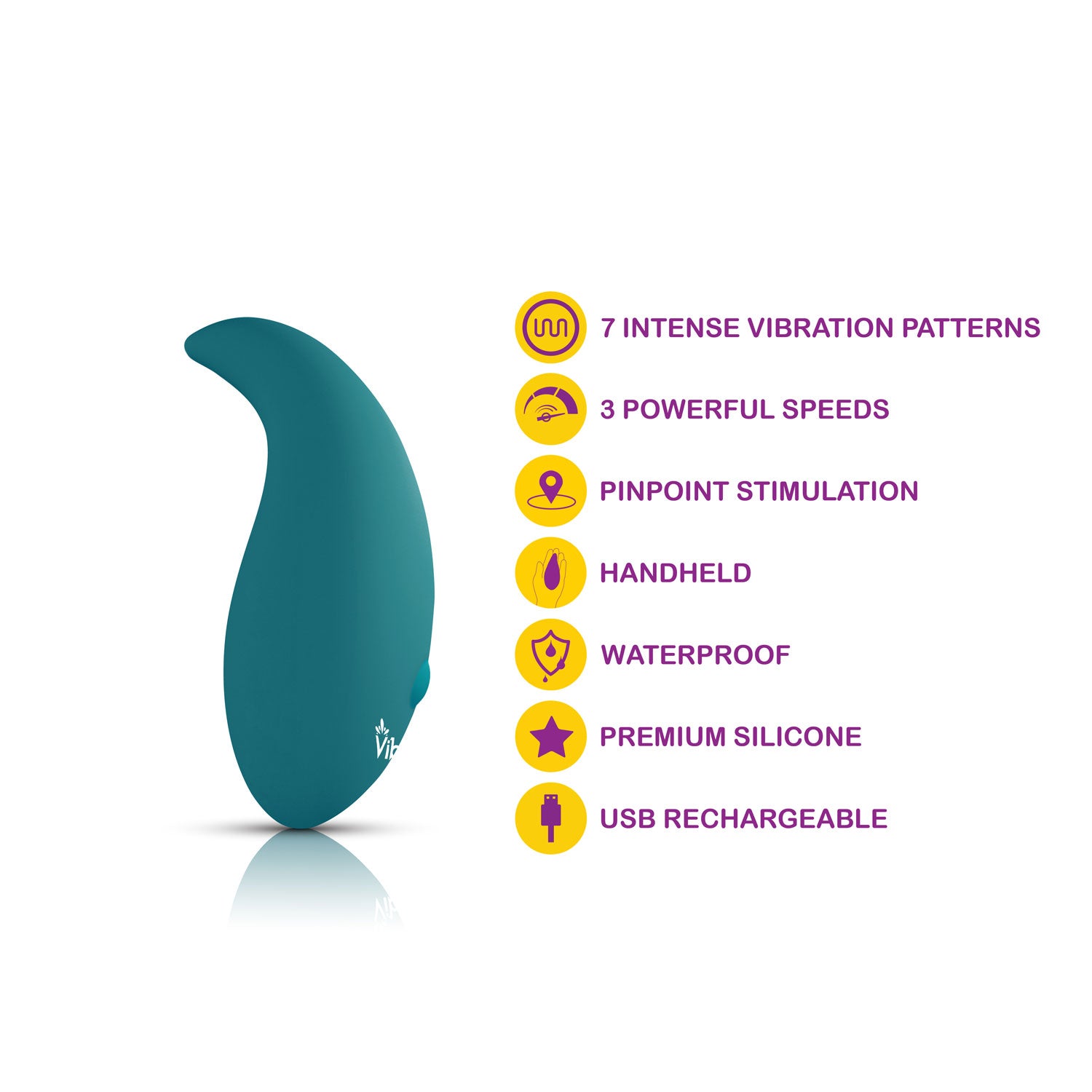 Elated Pinpoint Stimulator - Handheld Vibrator with 10 Functions - Blue
