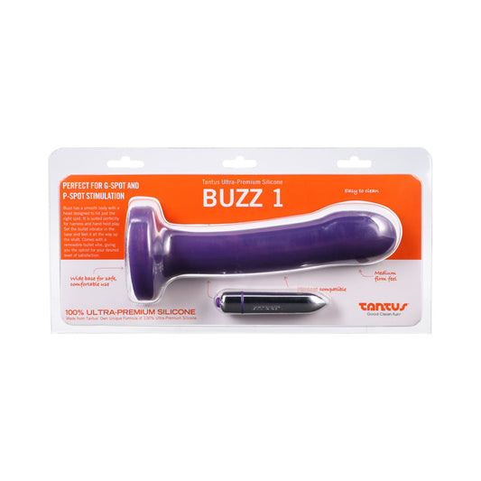 Tantus Buzz 1 Vibrating Dildo – Amethyst – G-Spot and P-Spot Stimulation