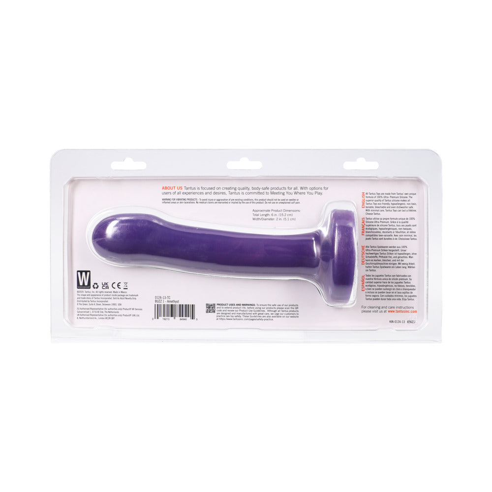 Tantus Buzz 1 Vibrating Dildo – Amethyst – G-Spot and P-Spot Stimulation