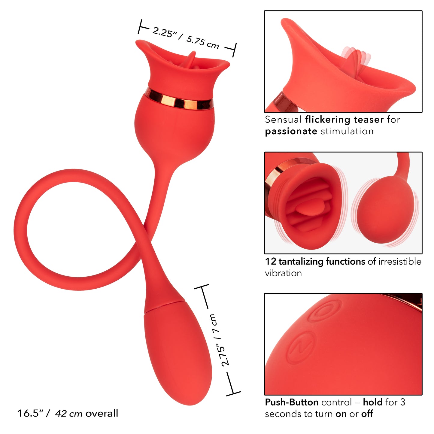 CalExotics French Kiss Casanova Teaser with Vibrating Bullet – Red