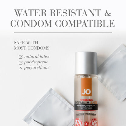 JO Premium Anal Warming Silicone-Based Lubricant 2 oz - Clear
