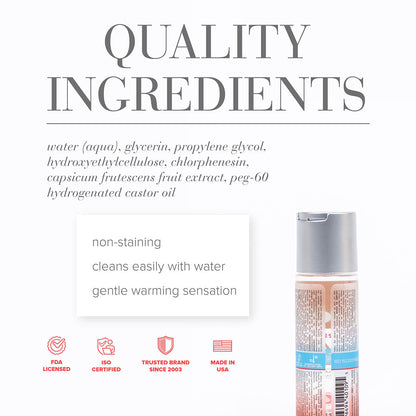 System JO H2O Anal Warming Water-Based Lubricant - Clear - 2 oz