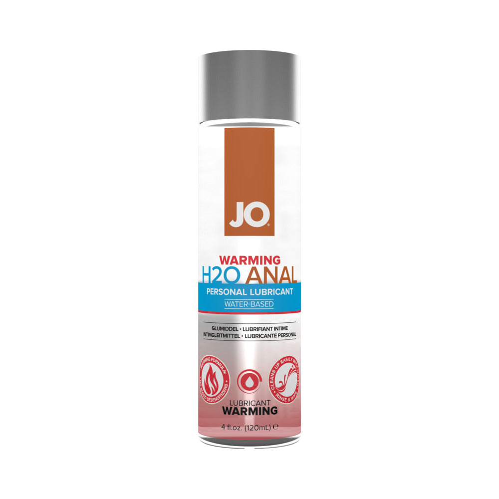 System JO H2O Anal Warming Water-Based Lubricant 4 oz - Clear
