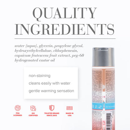 System JO H2O Anal Warming Water-Based Lubricant 4 oz - Clear