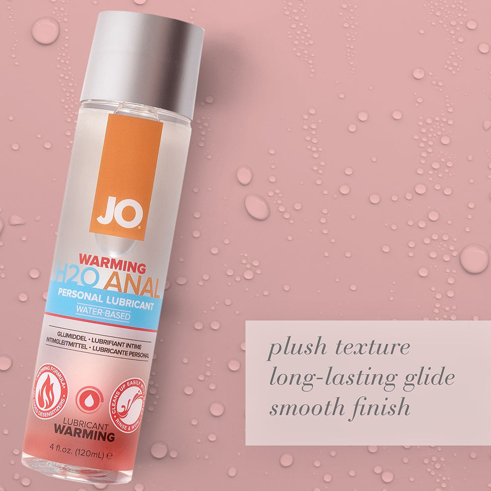 System JO H2O Anal Warming Water-Based Lubricant 4 oz - Clear