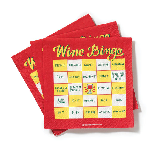 Emily McDowell & Friends Wine Bingo Napkins 20-Pack – Red