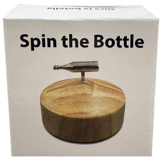 Kheper Games Spin the Bottle Game – Metal Bottle with Wooden Base