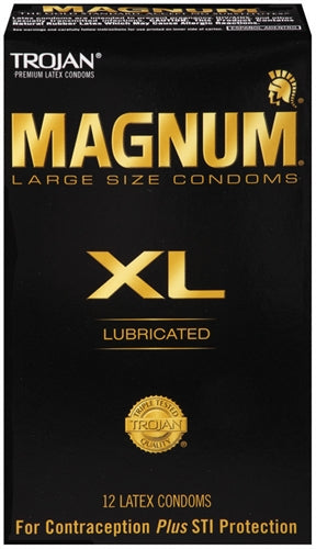 Trojan Magnum XL Latex Condoms - Extra Large - 12 Pack