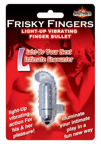 Hott Products Frisky Fingers Light Show Finger Vibe – Clear – Vibrating and Waterproof