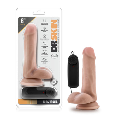 Dr. Skin Dr. Rob 6 Inch Vibrating Cock with Suction Cup - Vanilla
