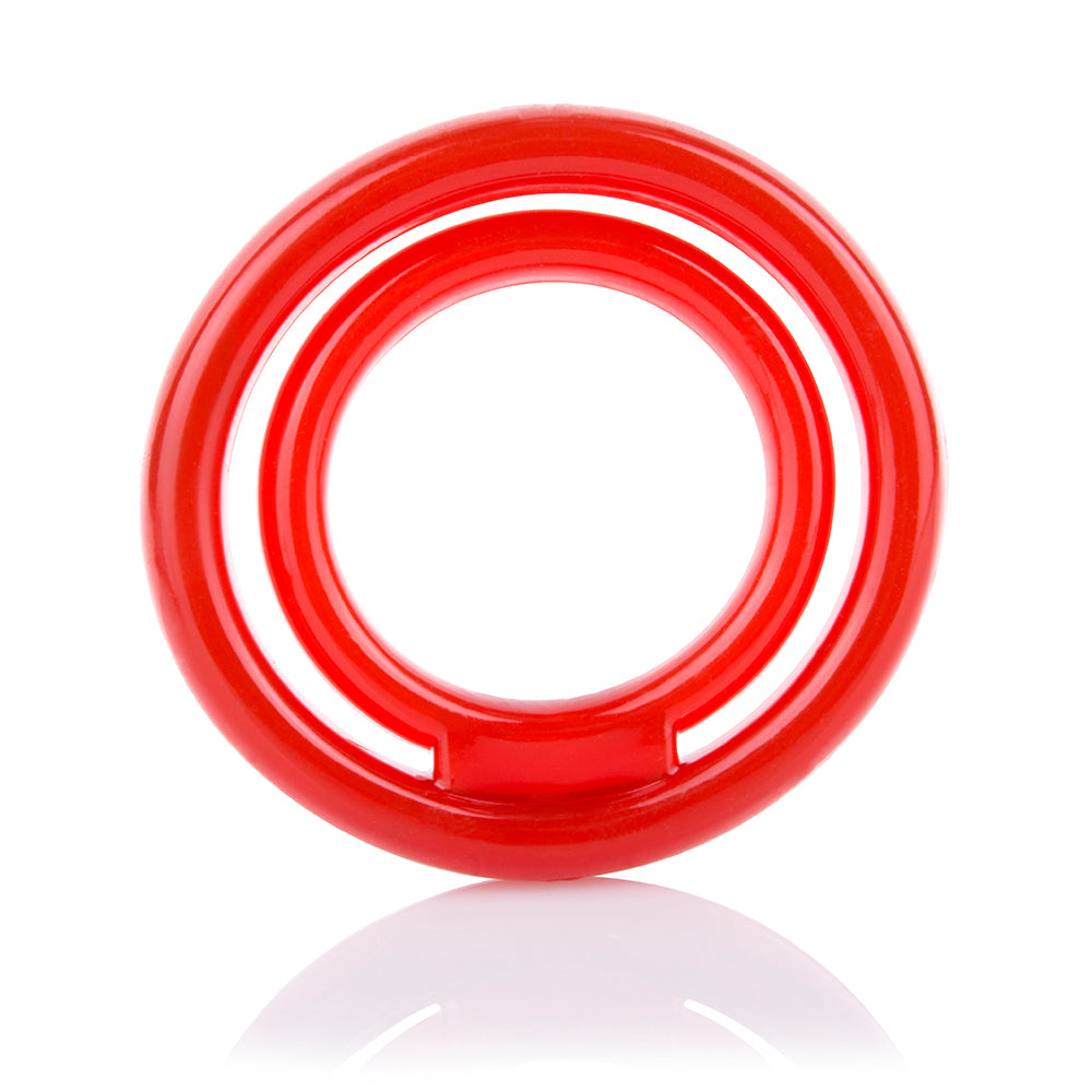 Screaming O RingO 2 Double Erection Ring with Testicle Support – Red