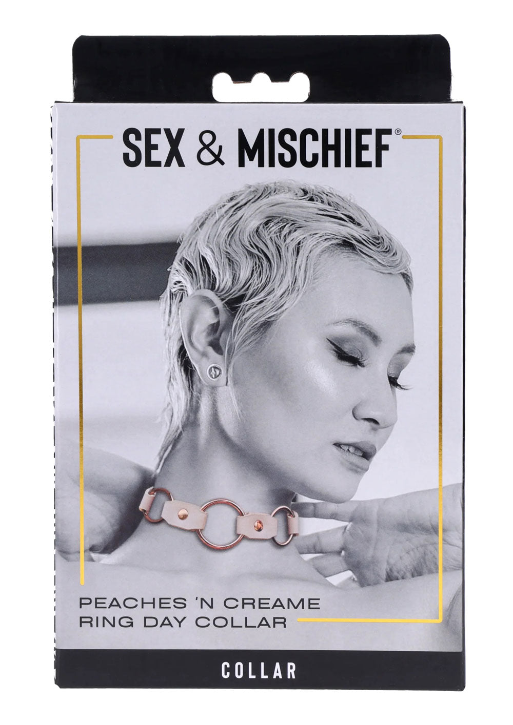 Sportsheets Peaches 'N CreaMe Ring Day Collar – Faux Leather – Peach