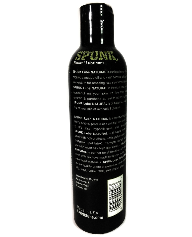 Spunk Lube Natural Cap 8 Fl Oz – Personal Lubricant with Coconut and Avocado Oil