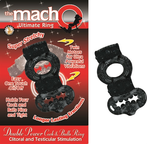 Nasstoys Macho Collection Double Power Cock and Balls Ring – Black
