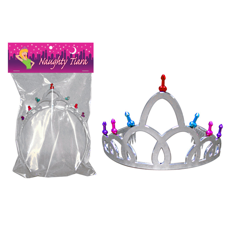 Kheper Games Naughty Tiara – Colorful Party Accessory – Silver/Steel/Chrome