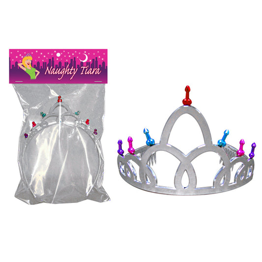 Kheper Games Naughty Tiara – Colorful Party Accessory – Silver/Steel/Chrome