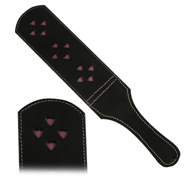 Ruff Doggie Styles Double Heart Slapper – Leather – Black