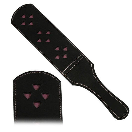 Ruff Doggie Styles Double Heart Slapper – Leather – Black