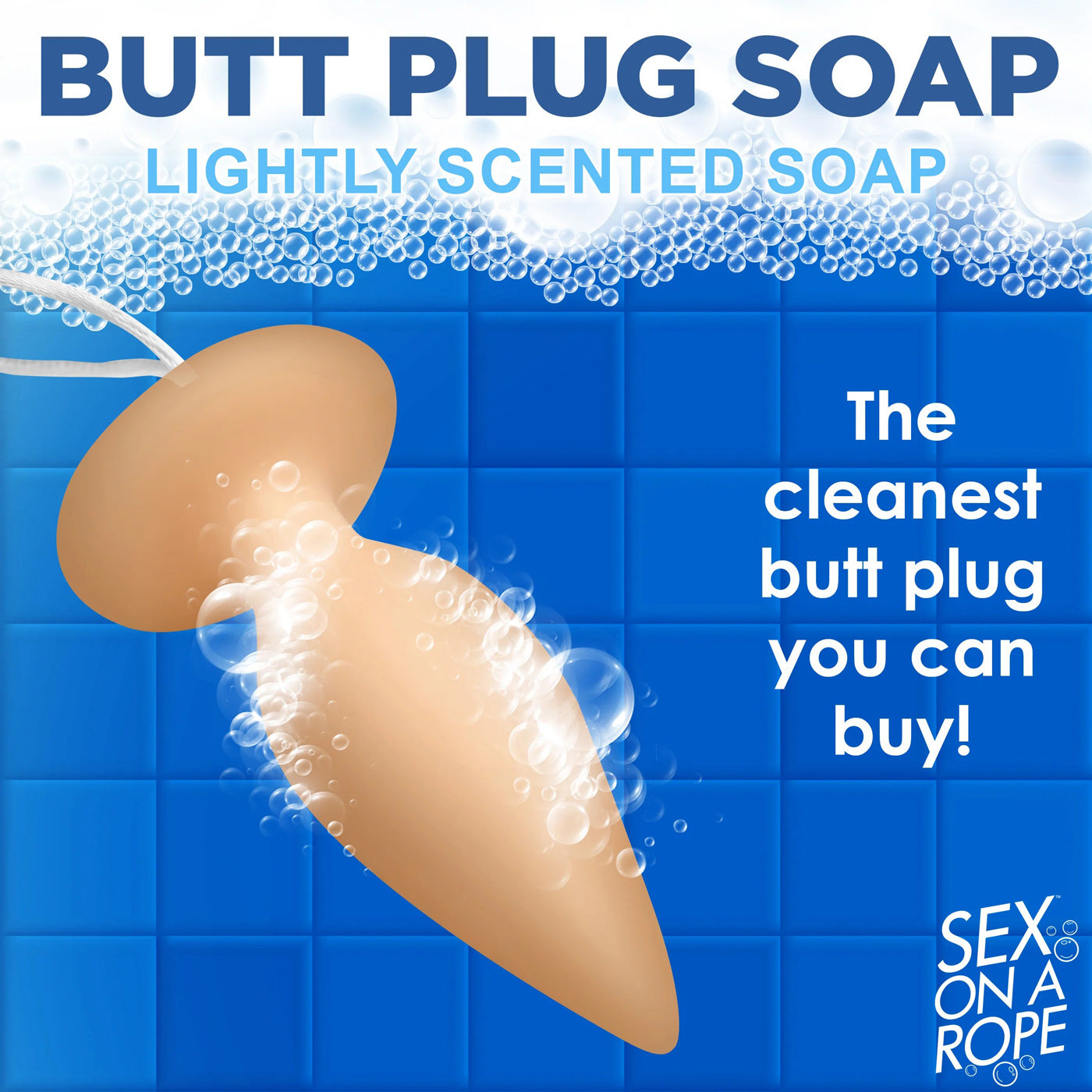 XR Brands Butt Plug Soap - Peach - Moisturizing Gag Gift