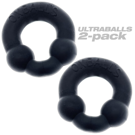Oxballs Ultraballs 2-Piece Cockring Set - Night Black - Flexible and Stretchy