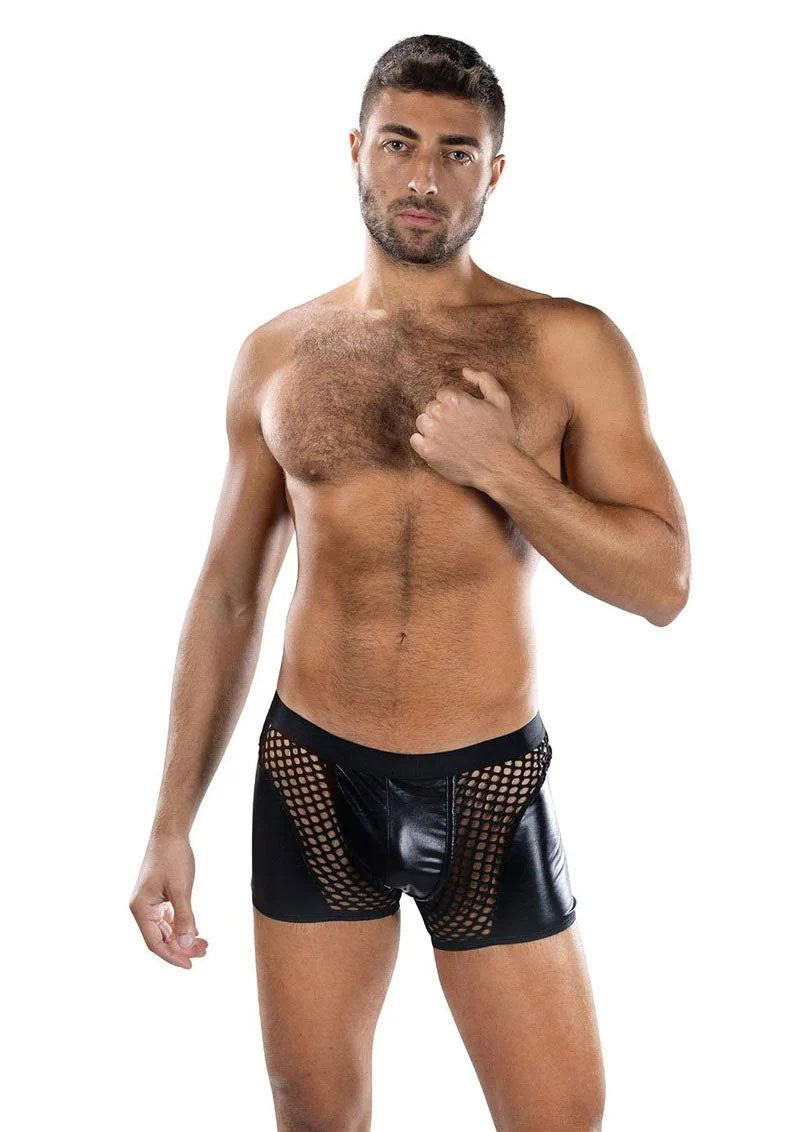 Envy Menswear Sheer Contrast Boxer Briefs - Black - One Size