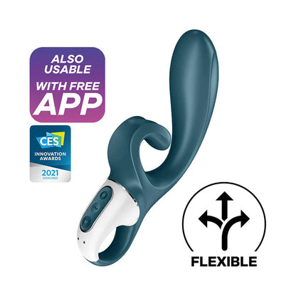 Satisfyer Hug Me Rabbit Vibrator - G-Spot and Clitoral Stimulation - Grey/Blue