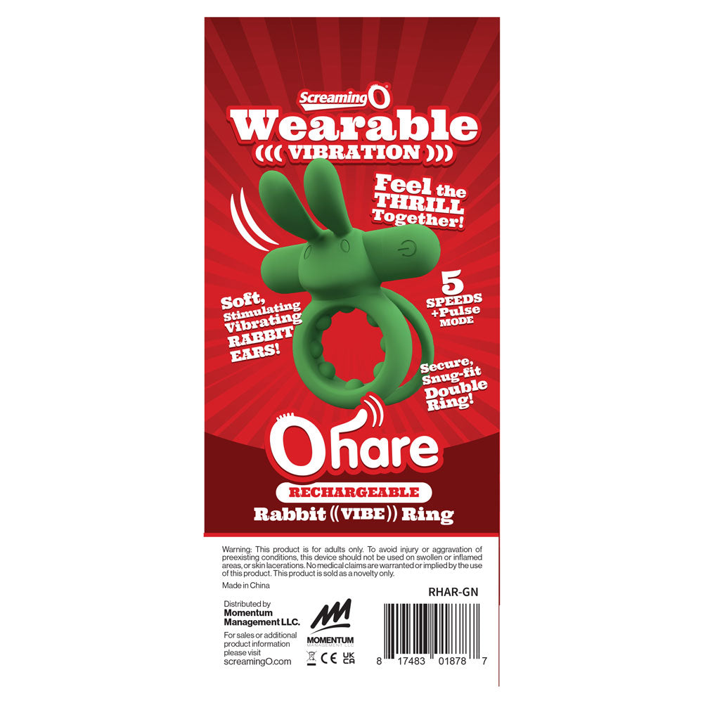 Screaming O Ohare Rechargeable Bullet - Green - Multi-Speed Vibration