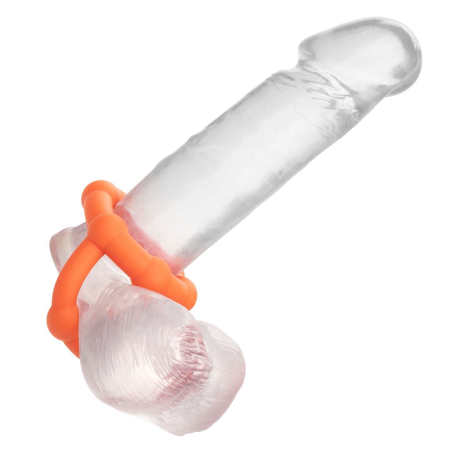 CalExotics Alpha Liquid Silicone All Star Ring – Orange Cock Ring with Scrotum Support
