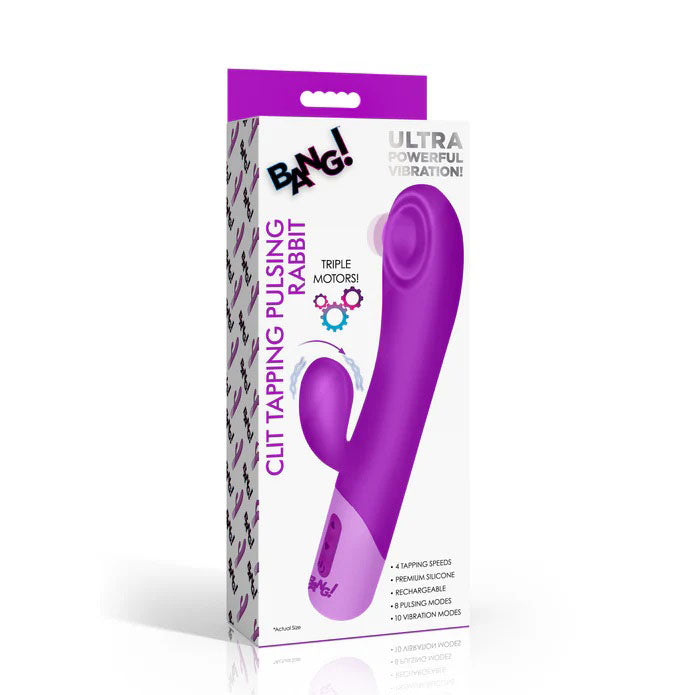 XR Brands Clit Tapping Pulsing Rabbit Vibrator – Purple