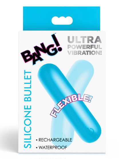 XR Brands Flexible Silicone Bullet Vibrator with 3 Speeds and 7 Patterns – Blue