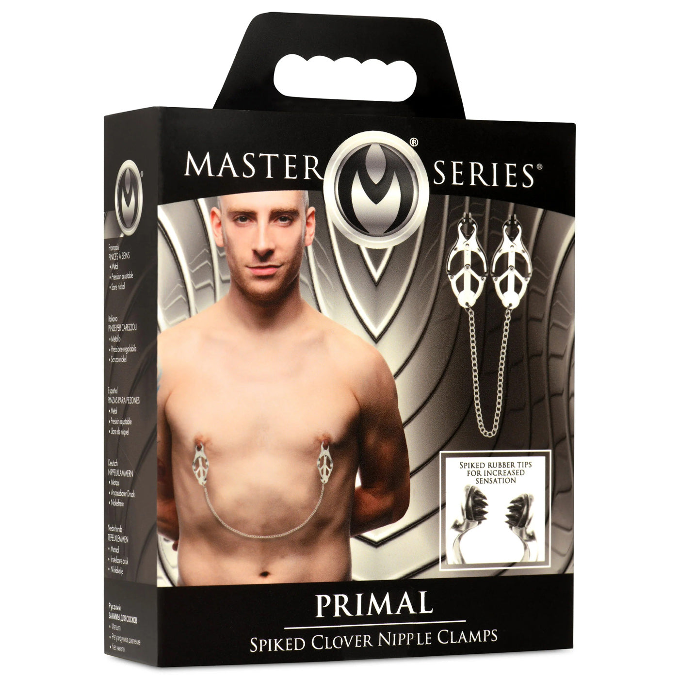 Primal Spiked Clover Nipple Clamps – Silver – Intense Nipple Stimulation