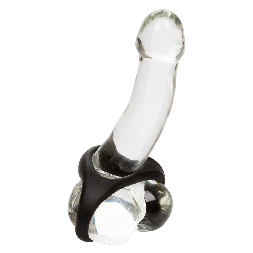CalExotics Ultra-Soft Dual Ring – Black – Erection Support and Stamina Enhancer