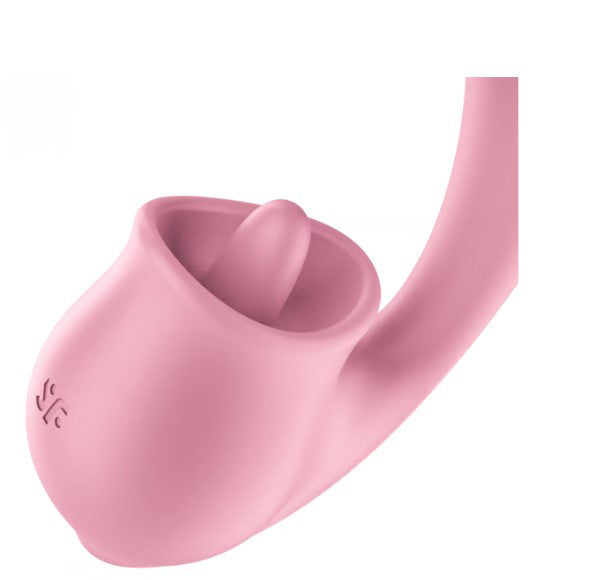 Satisfyer Tongue Genius – Dual-Function Vibrator with 8 Modes – Pink